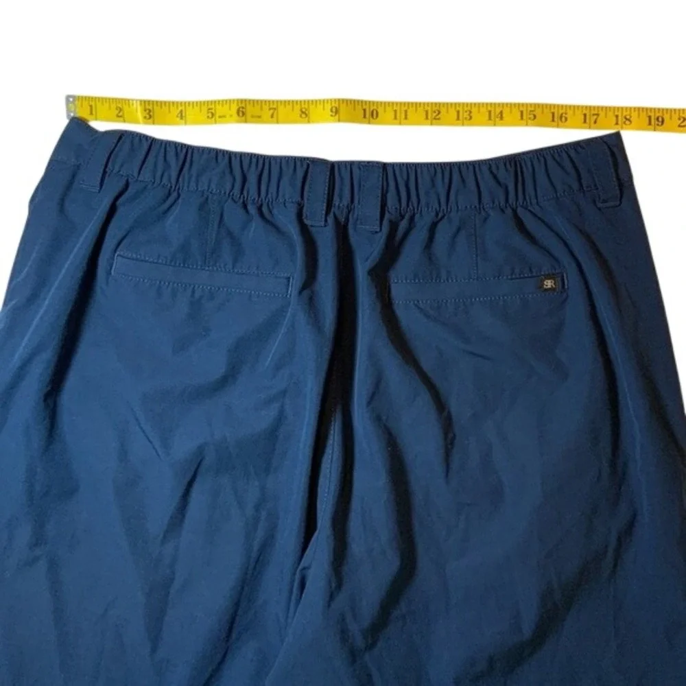 Banana Republic‎ Men's 38 Comfort Flat Front Shorts Stretch Polyester Blue